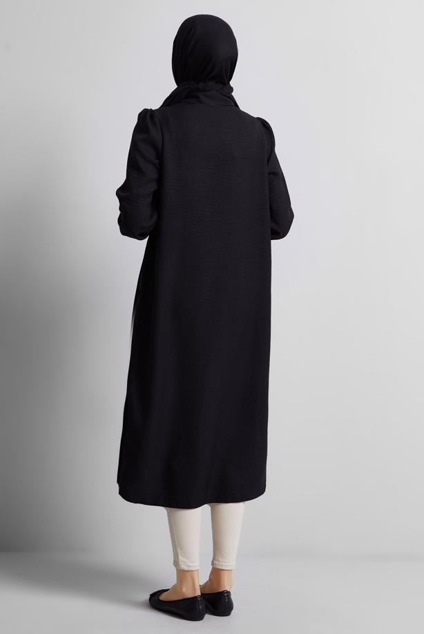 Vêtements hijab NOIR TUNIQUE LONGUE T 4716 - TRENDTESETTÜR