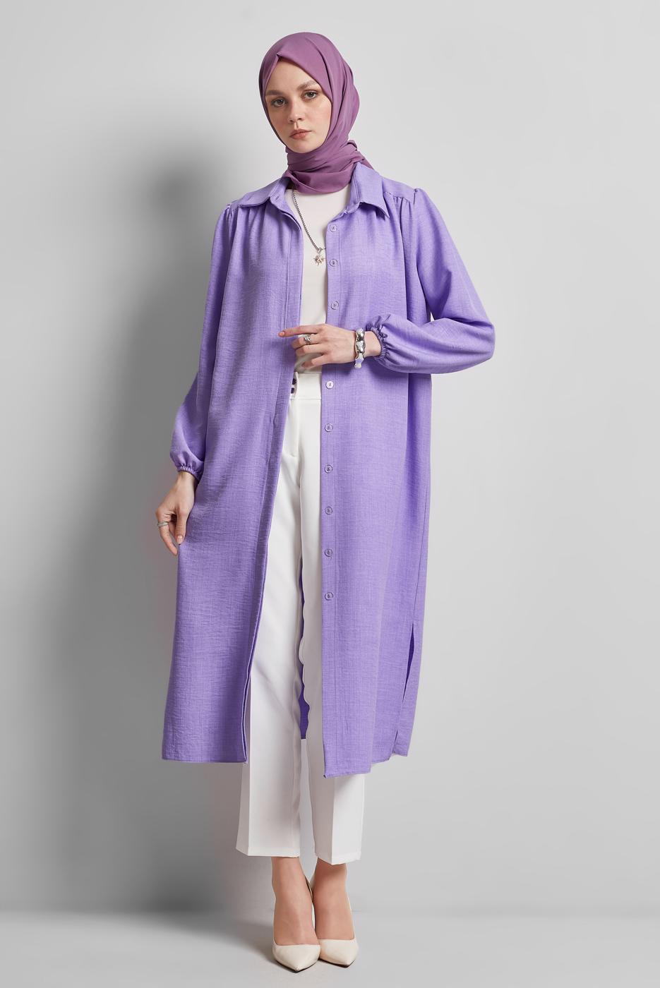 Vêtements hijab POURPRE TUNIQUE LONGUE T 4716