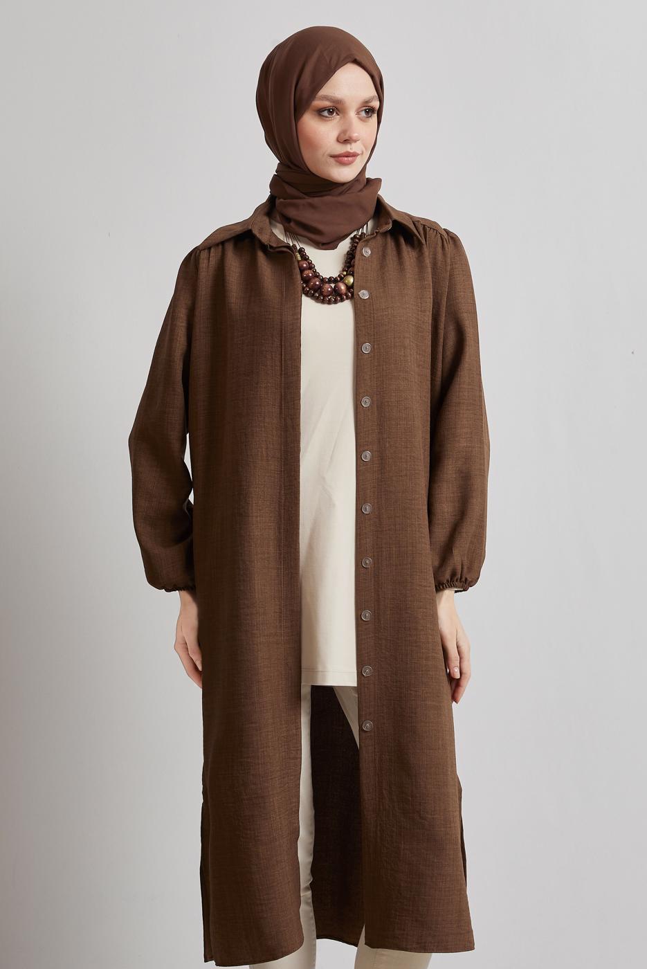 Vêtements hijab BRUN TUNIQUE LONGUE T 4716