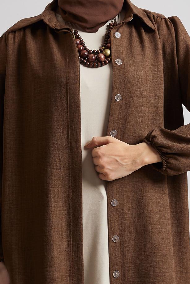 Vêtements hijab BRUN TUNIQUE LONGUE T 4716 - TRENDTESETTÜR