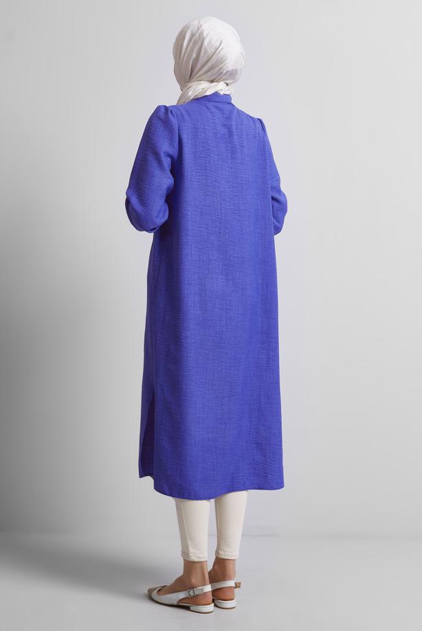 Vêtements hijab BLEU MARINE TUNIQUE LONGUE T 4716 - TRENDTESETTÜR
