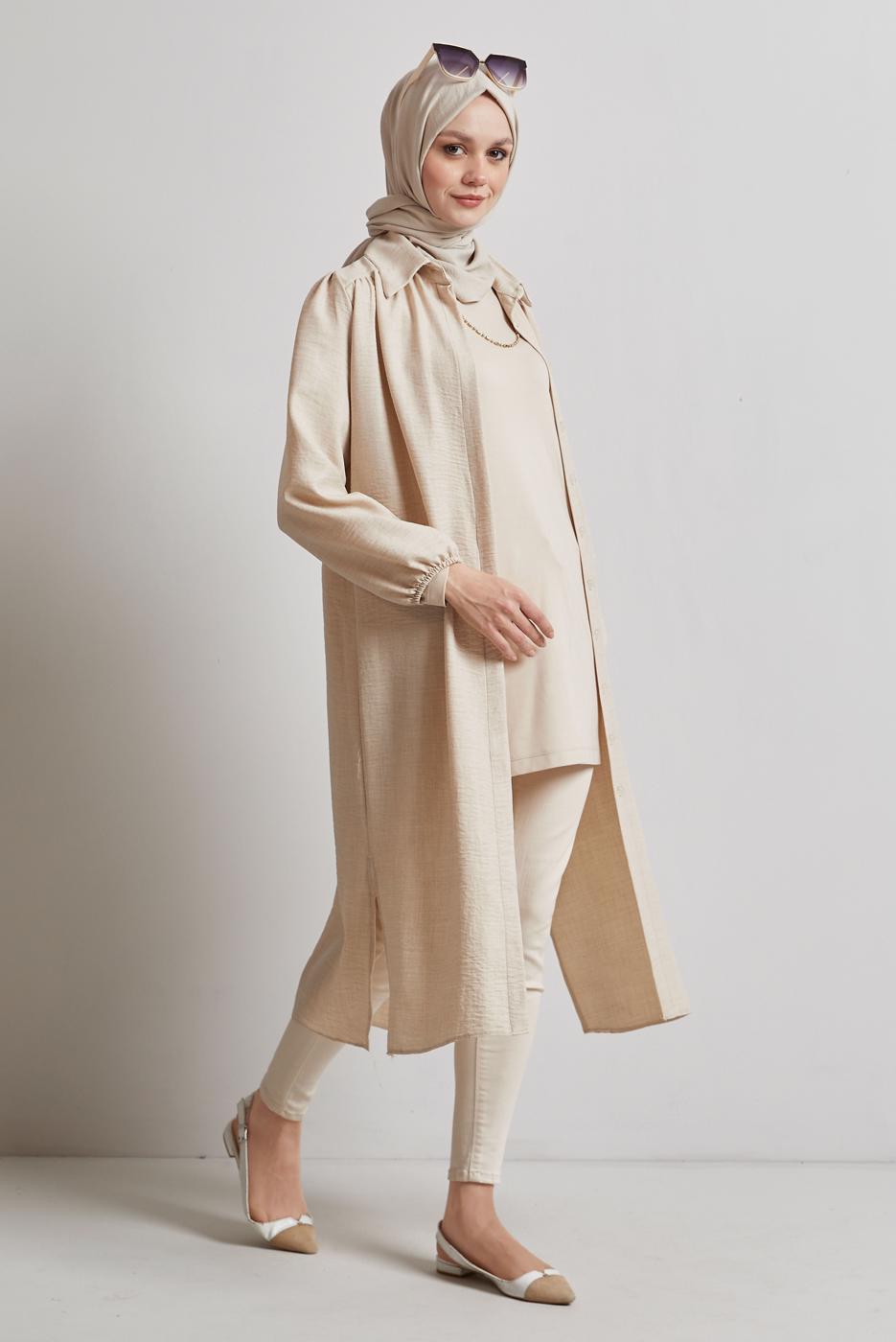 Vêtements hijab BEIGE TUNIQUE LONGUE T 4716