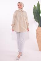 Tesettür giyim BEJ GÖMLEK TUNİK T 4800