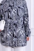 Tesettür giyim SİYAH PAMUKLU DESENLİ GÖMLEK T 4828