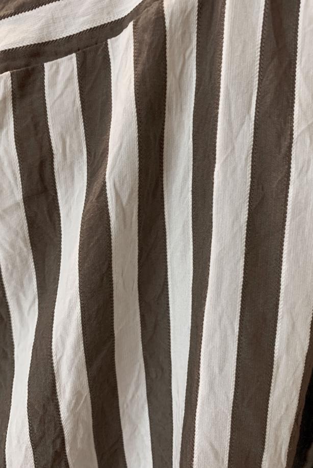 Vêtements hijab BRUN TUNIQUE CHEMISE À RAYURES AVEC CEINTURE T 5474 - TRENDTESETTÜR