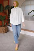 Vêtements hijab ÉCRU TUNIQUE CHEMISE EN COTON T 59516