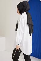 Tesettür giyim BEYAZ GÖMLEK TUNİK T 90416