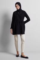 Vêtements hijab NOIR TUNIQUE À DÉTAILS NOUÉS T 9816