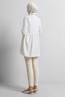 Vêtements hijab BLANC TUNIQUE À DÉTAILS NOUÉS T 9816