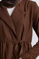 Vêtements hijab BRUN TUNIQUE À DÉTAILS NOUÉS T 9816