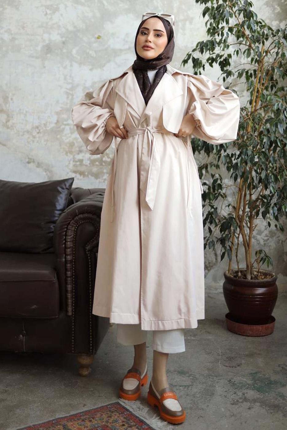 Vêtements hijab BEIGE TRENCH-COAT CEINTURÉ T 25842