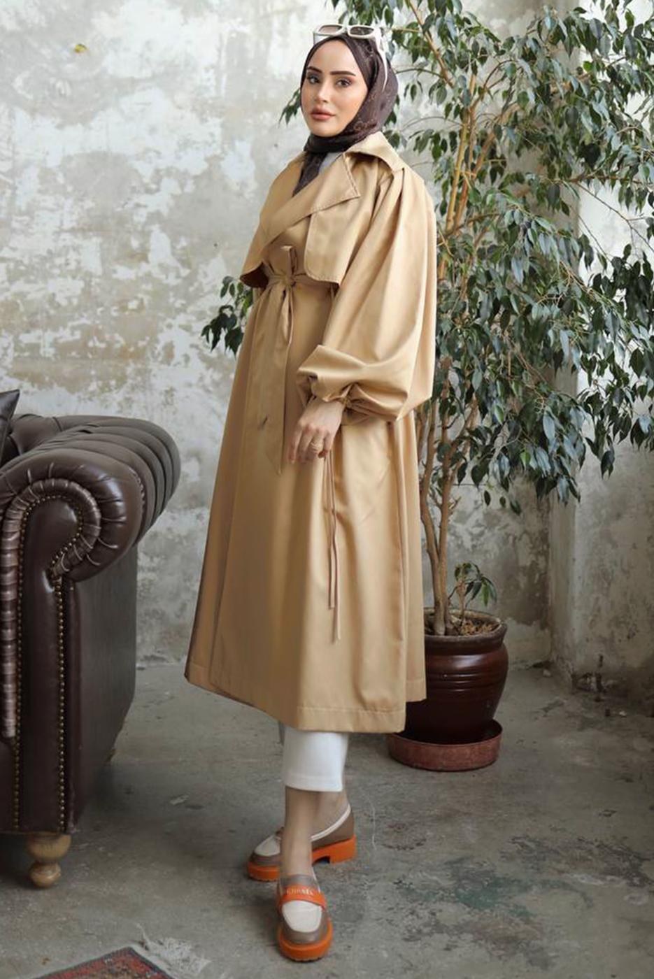 Vêtements hijab BRUN TRENCH-COAT CEINTURÉ T 25842