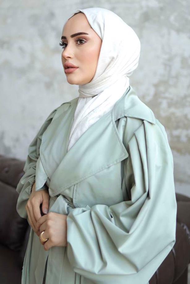 Vêtements hijab VERT TRENCH-COAT CEINTURÉ T 25842 - TRENDTESETTÜR