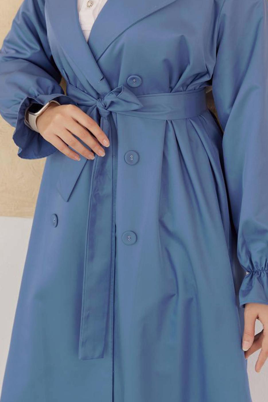 Vêtements hijab BLEU TRENCH-COAT CEINTURÉ T 35832