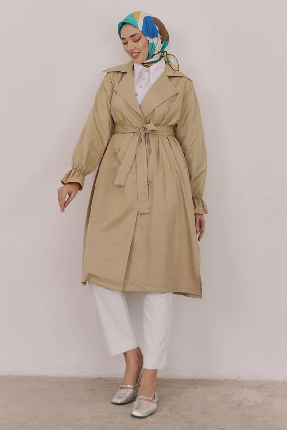 Vêtements hijab BRUN TRENCH-COAT CEINTURÉ T 35832