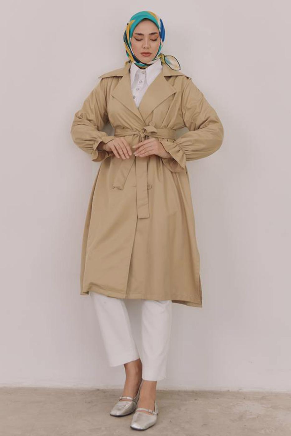 Vêtements hijab BRUN TRENCH-COAT CEINTURÉ T 35832