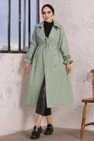 Hijab clothing GREEN BELTED TRENCH COAT T 35832