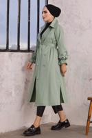 Hijab clothing GREEN BELTED TRENCH COAT T 35832