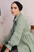 Hijab clothing GREEN BELTED TRENCH COAT T 35832