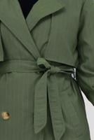 Vêtements hijab KAKI TRENCH-COAT À RAYURES AVEC CEINTURE T 64616