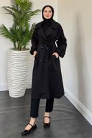 Vêtements hijab NOIR TRENCH CEINTURÉ T 8126