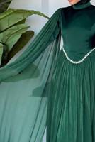 Tesettür giyim YEŞİL TAŞ DETAYLI ABİYE ELBİSE T 2626