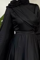 Vêtements hijab NOIR ROBE DE SOIRÉE DÉTAIL CAPE T 5535
