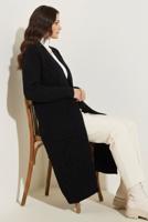 Tesettür giyim SİYAH ÖRGÜ DESENLİ TRİKO HIRKA T 7182