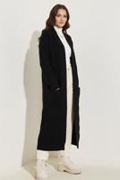 Tesettür giyim SİYAH ÖRGÜ DESENLİ TRİKO HIRKA T 7182