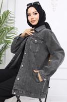Tesettür giyim GRİ KOT CEKET T 407 