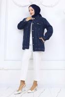 Tesettür giyim LACİVERT KOT CEKET T 407 