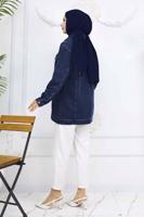 Tesettür giyim LACİVERT KOT CEKET T 407 
