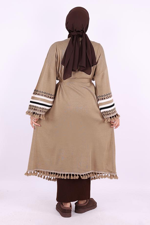 Vêtements hijab VISON KIMONO EN MAILLE À MOTIFS ETHNIQUES T 57621 - TRENDTESETTÜR