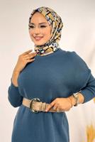 Vêtements hijab BLEU MARINE ROBE EN MAILLE T 00381