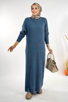Vêtements hijab BLEU MARINE ROBE EN MAILLE T 00381