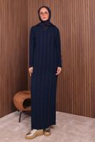Vêtements hijab BLEU MARINE ROBE EN MAILLE T 0507