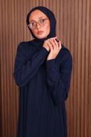 Vêtements hijab BLEU MARINE ROBE EN MAILLE T 0507