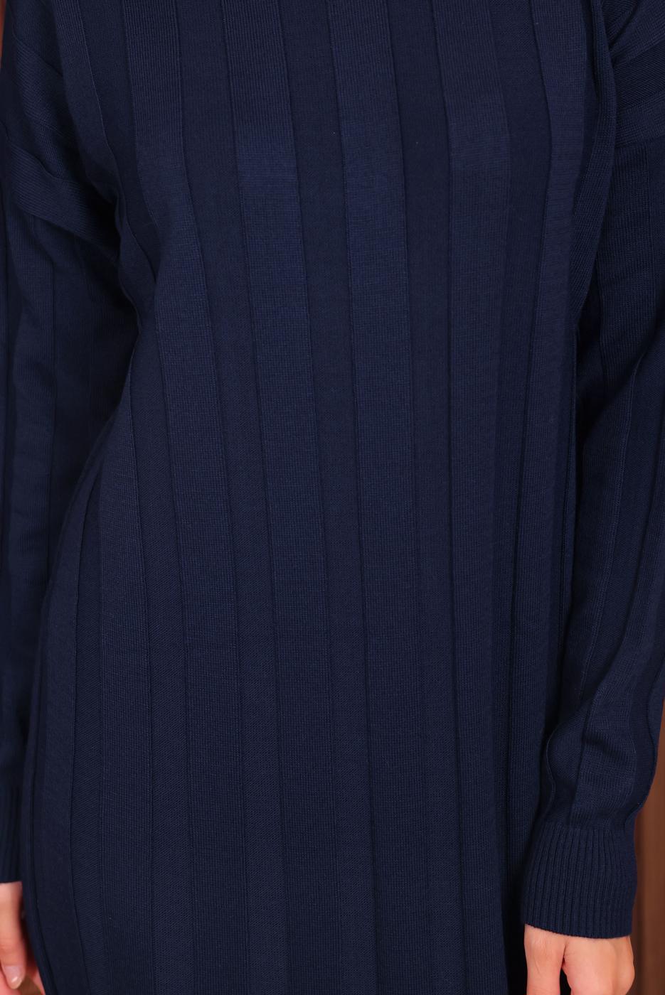 Vêtements hijab BLEU MARINE ROBE EN MAILLE T 0507