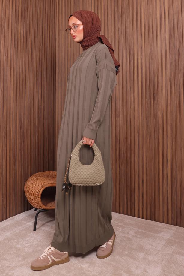 Tesettür giyim  TRİKO ELBİSE T 0507