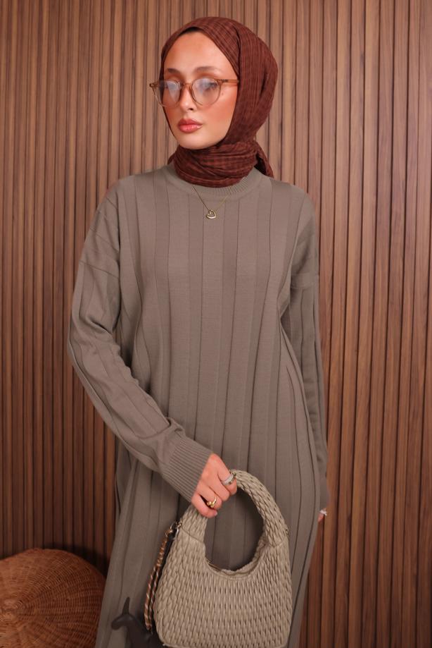 Hijab clothing MINK KNITWEAR DRESS T 0507 - TRENDTESETTÜR