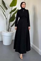 Tesettür giyim SİYAH BOLEROLU TÜVİT ELBİSE T 1526