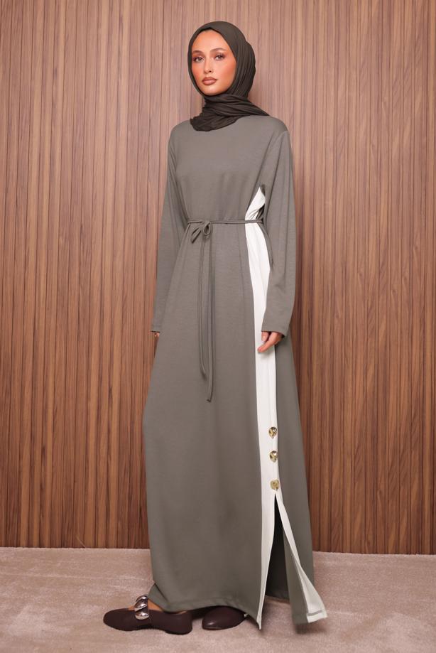 Hijab clothing MINK TIE-WAIST DRESS T 2035 - TRENDTESETTÜR