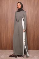 Hijab clothing MINK TIE-WAIST DRESS T 2035