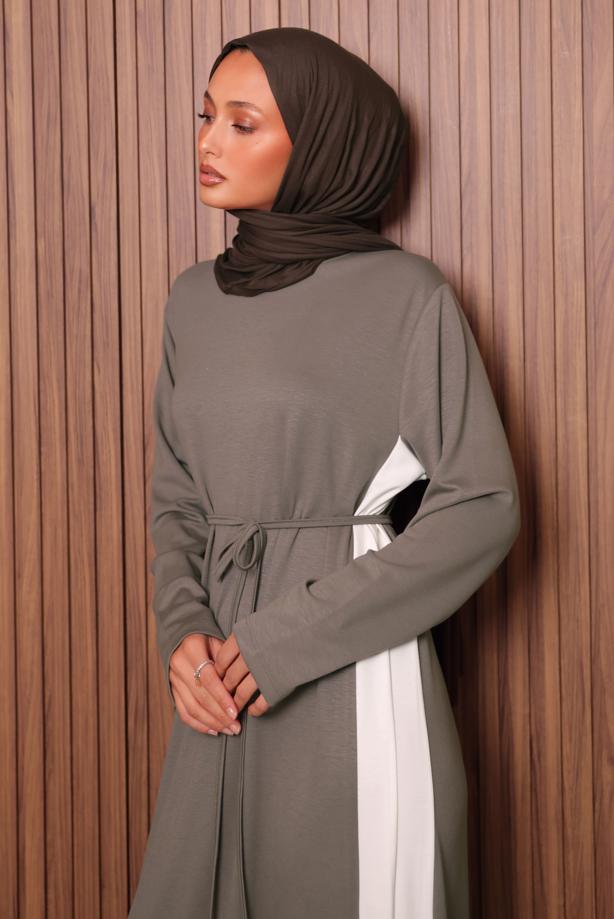 Hijab clothing MINK TIE-WAIST DRESS T 2035 - TRENDTESETTÜR