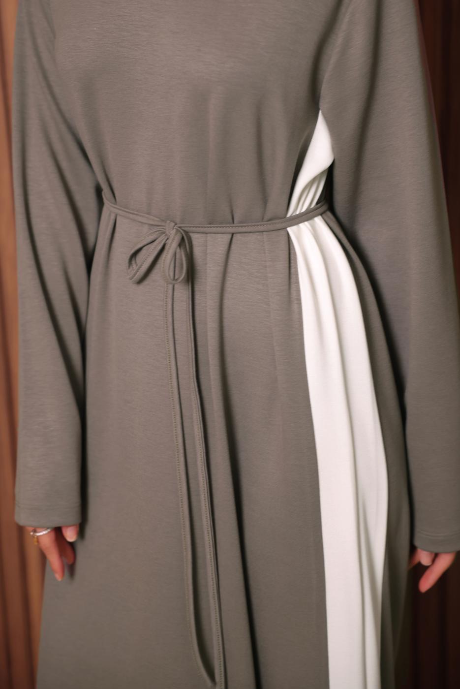 Hijab clothing MINK TIE-WAIST DRESS T 2035