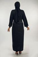 Tesettür giyim SİYAH TRİKO ELBİSE T 22381