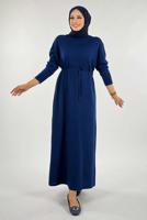 Vêtements hijab BLEU MARINE ROBE EN MAILLE BRILLANTE T 51381