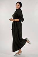Tesettür giyim SİYAH SİMLİ TRİKO ELBİSE T 51381