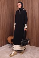 Tesettür giyim SİYAH TRİKO ELBİSE T 5407