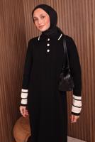 Tesettür giyim SİYAH TRİKO ELBİSE T 5407